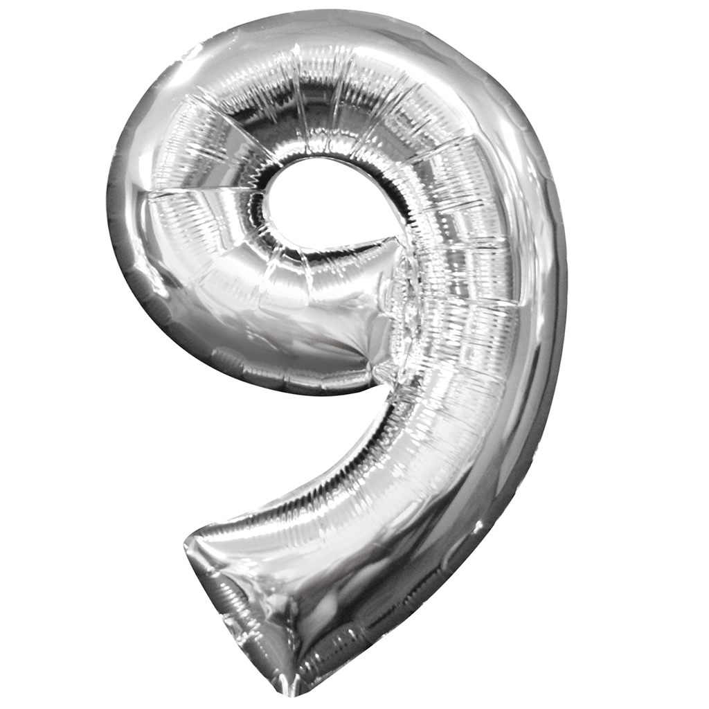Show Mini Number Silver Foil Balloon 16inch (Do Not Float) image