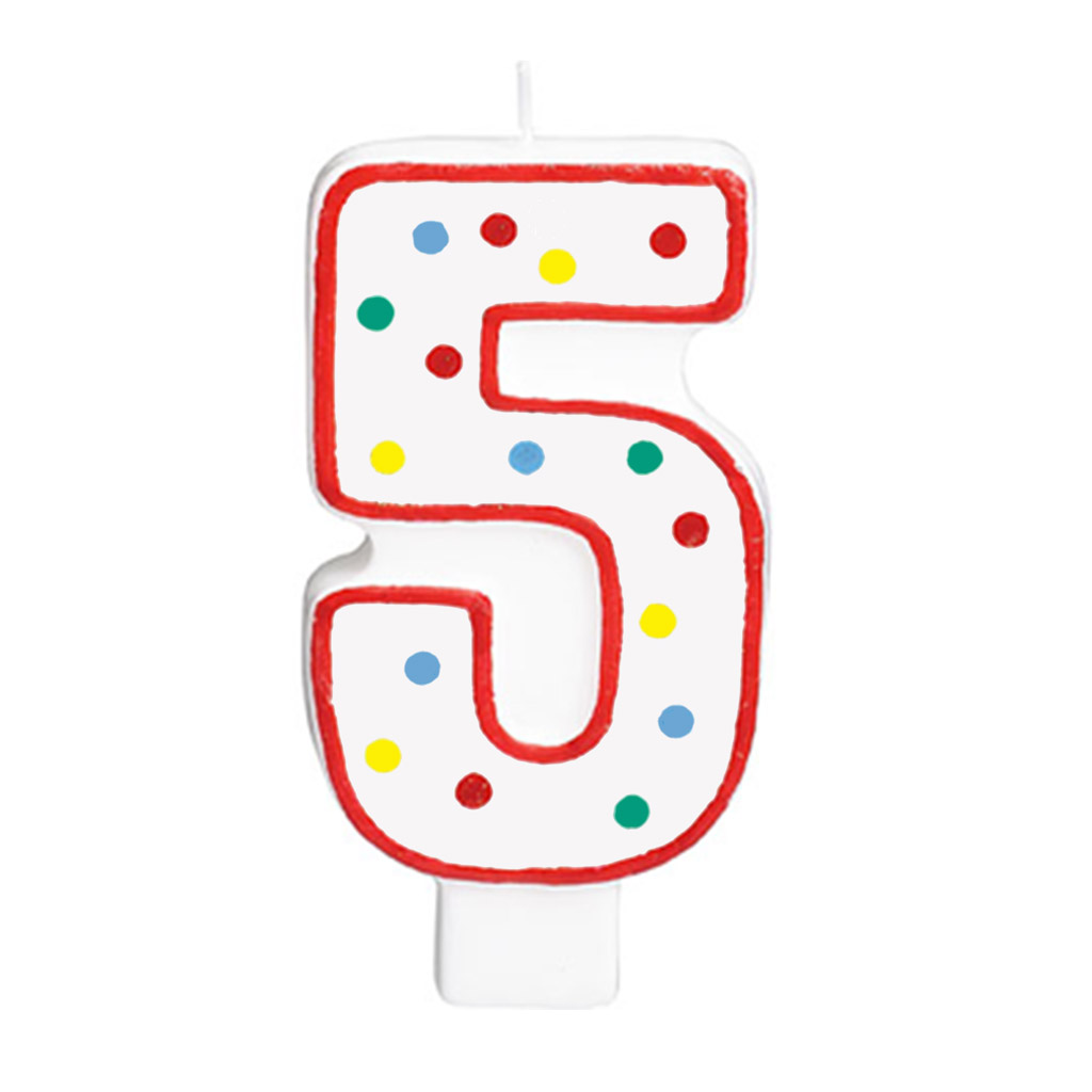 Show Number Candles Red Outline Confetti image