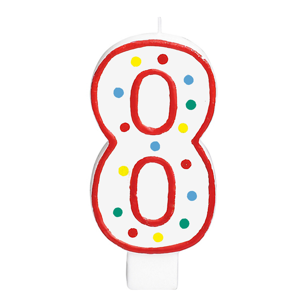 Show Number Candles Red Outline Confetti image