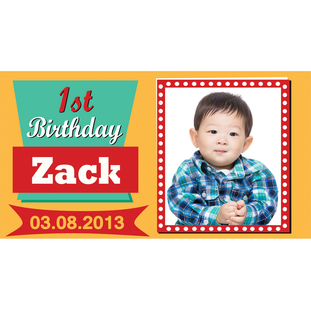 Old School Birthday Customised Banner