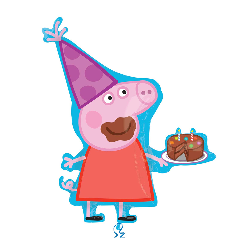Peppa Pig Cake Party Hat Foil Balloon 33inch
