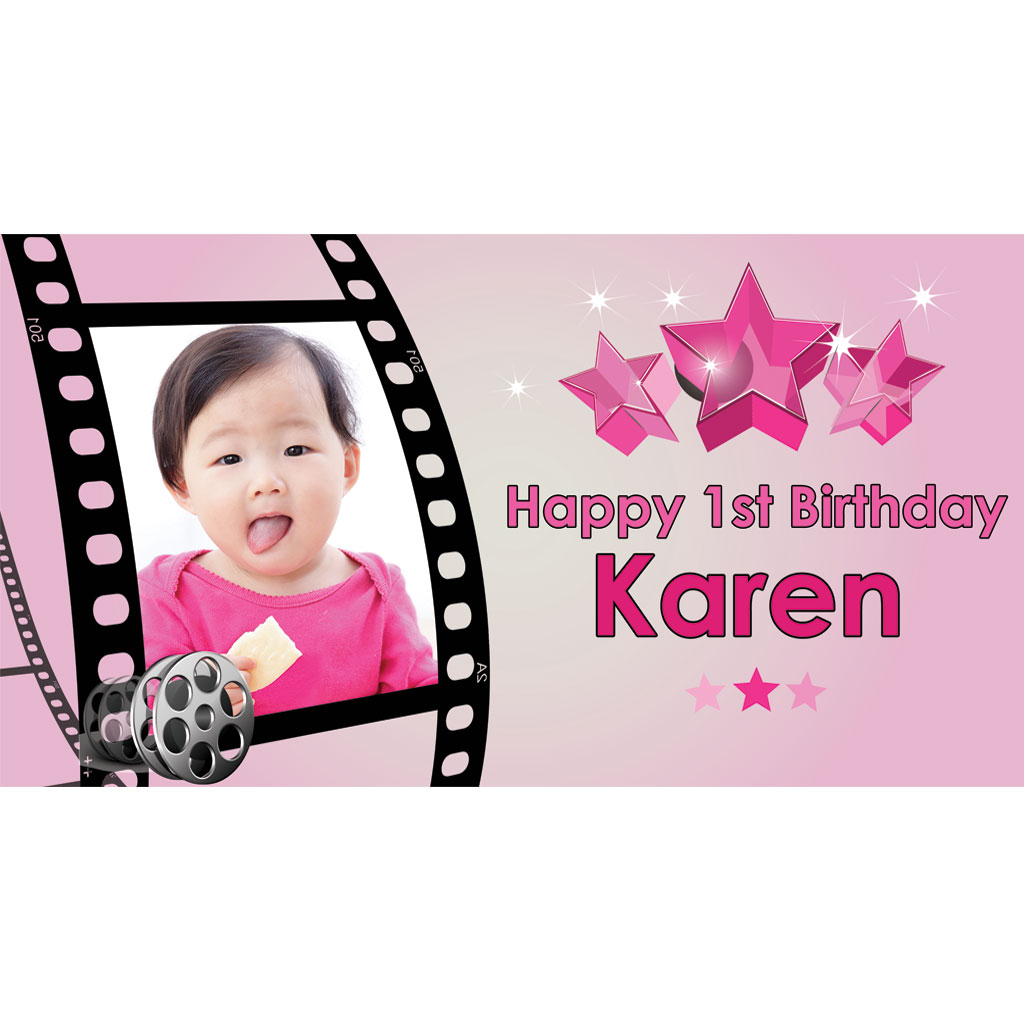 Pink Hollywood Customised Banner