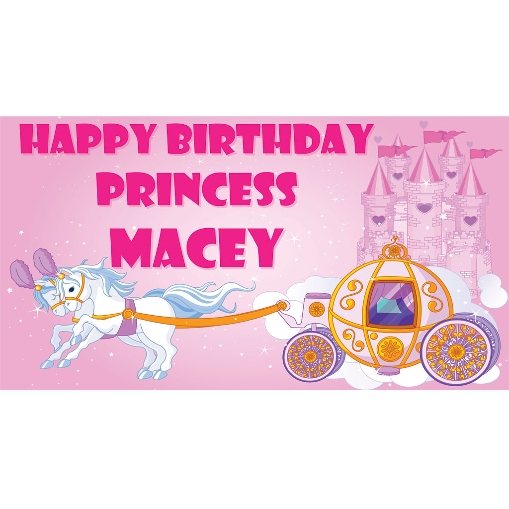 Princess Carriage Personalised Banner