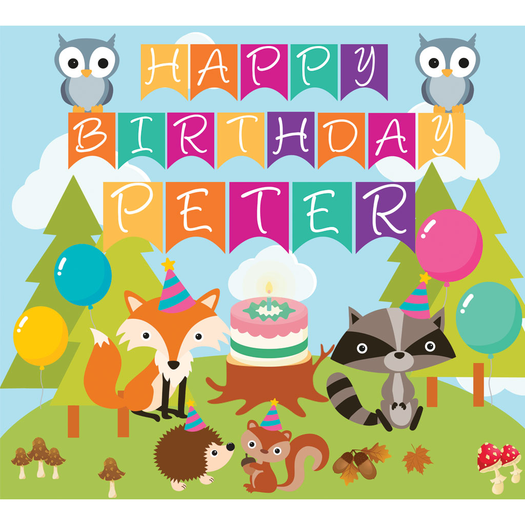 Woodland Critters Forest Personalised Banner