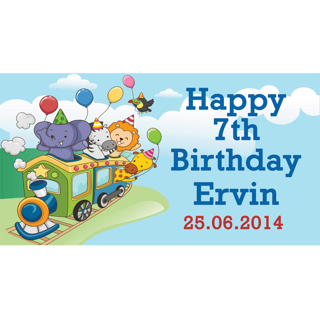 Safari Train Theme Personalised Banner