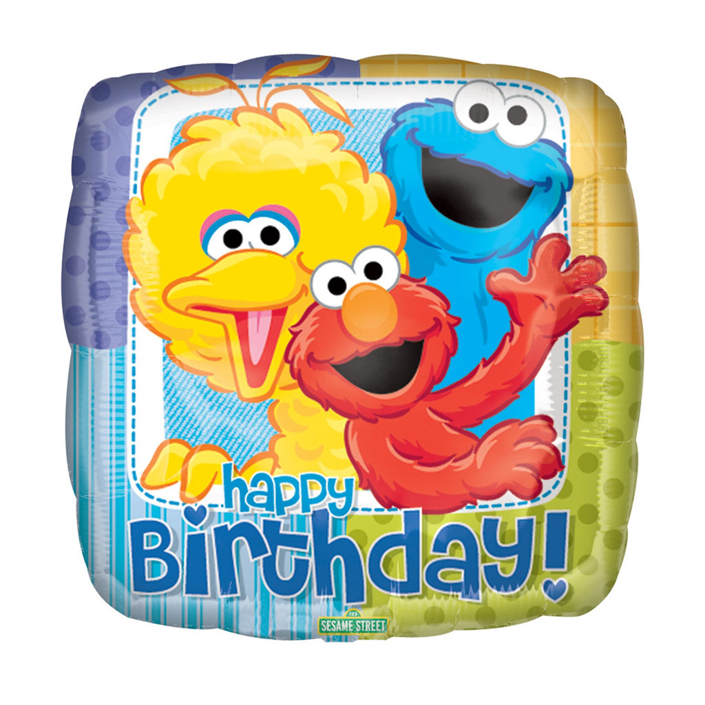Sesame Street Happy Birthday Square Foil Balloon 18inch