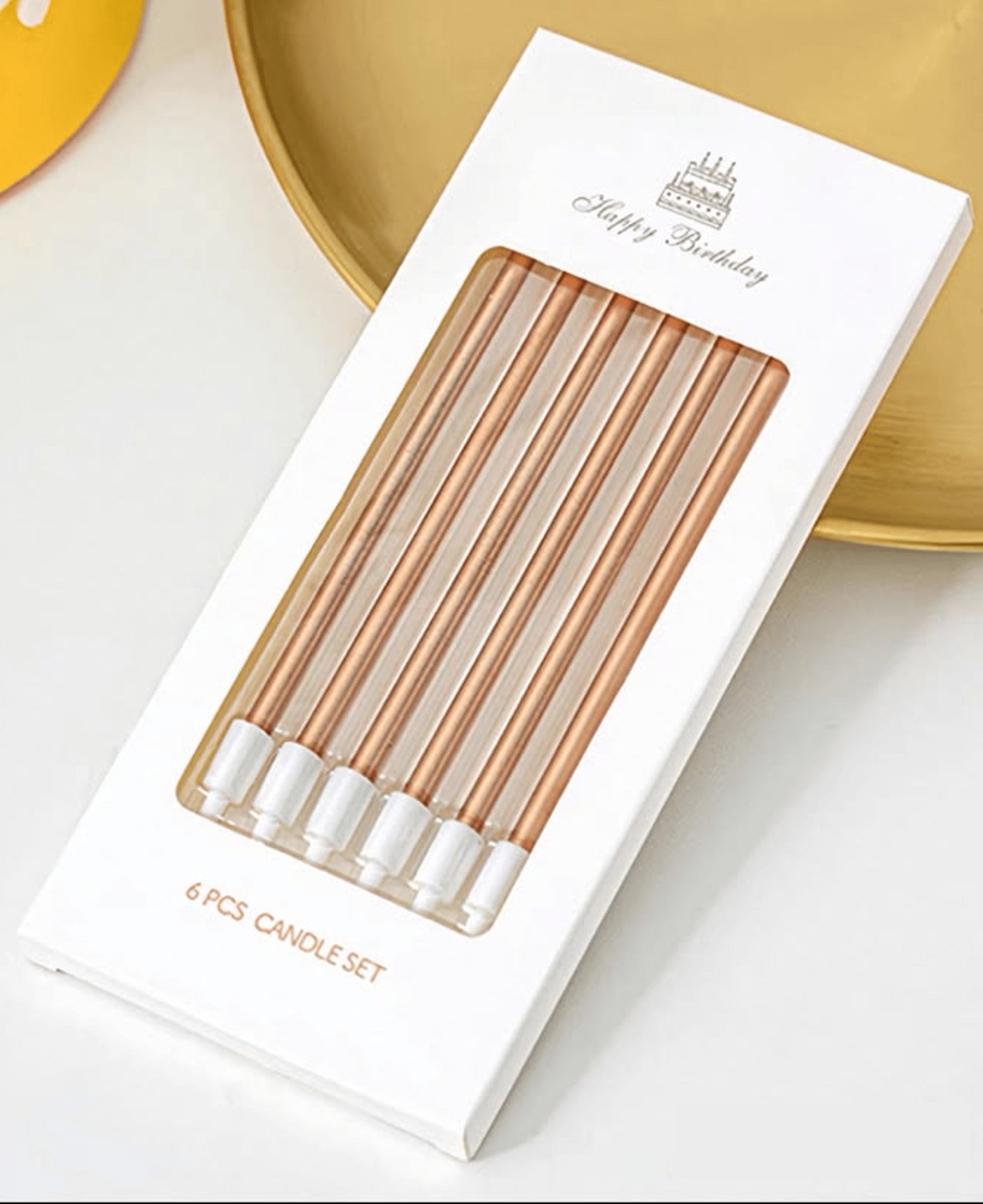 [$1Deal] Slim Champange Gold Birthday Candle