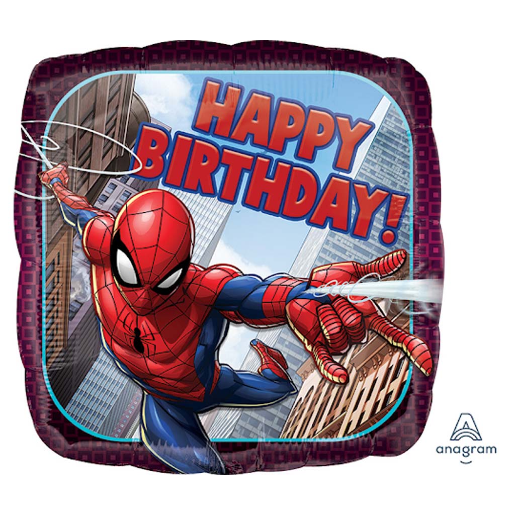 Spiderman Happy Birthday Square Balloon 18inch