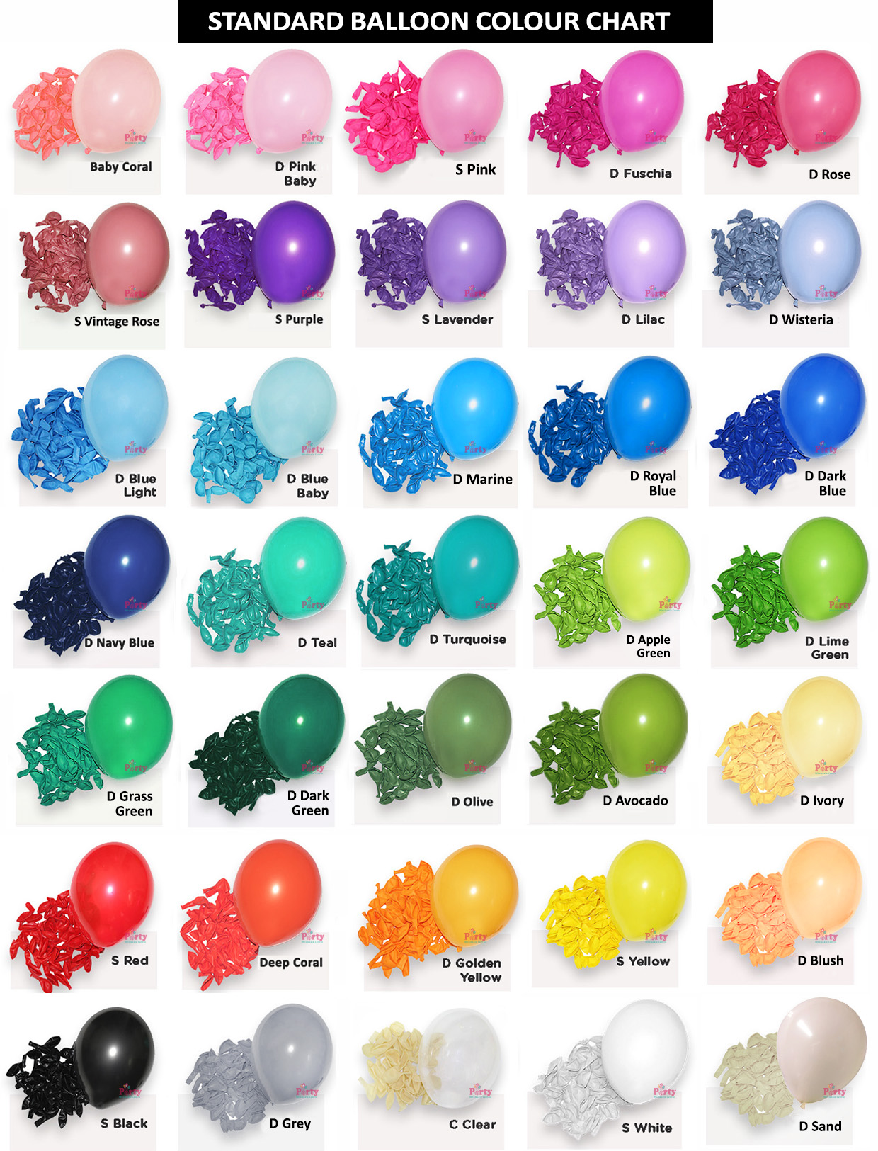 10 pieces Round Latex Balloon 11inch (50 over colours)