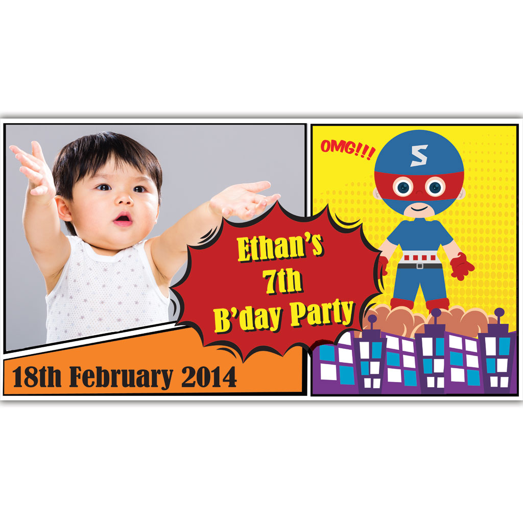 Superhero Customised Banner with Photo
