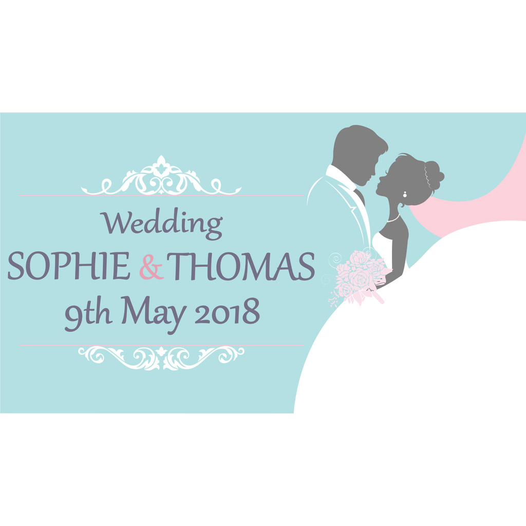 Teal Wedding Personalised Banner