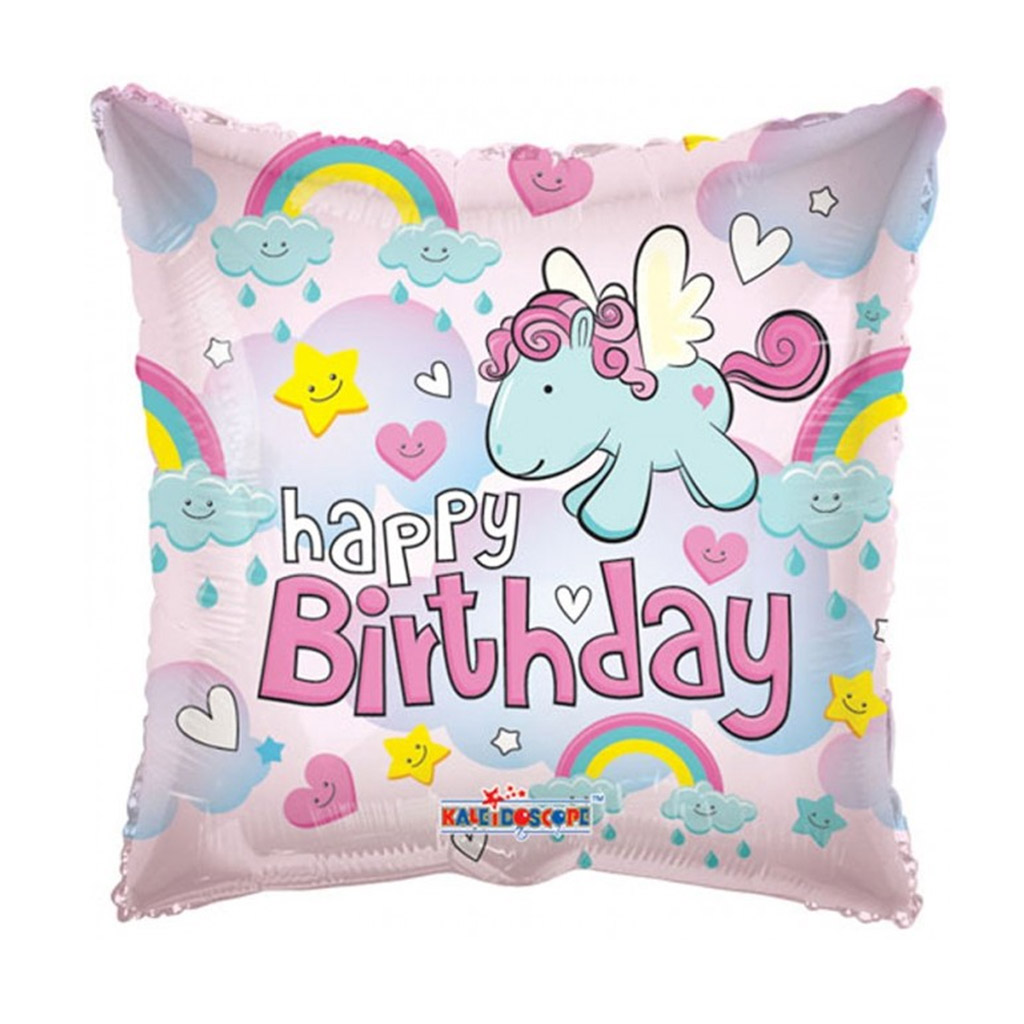 Unicorn Happy Birthday Pink Foil Balloon 18inch
