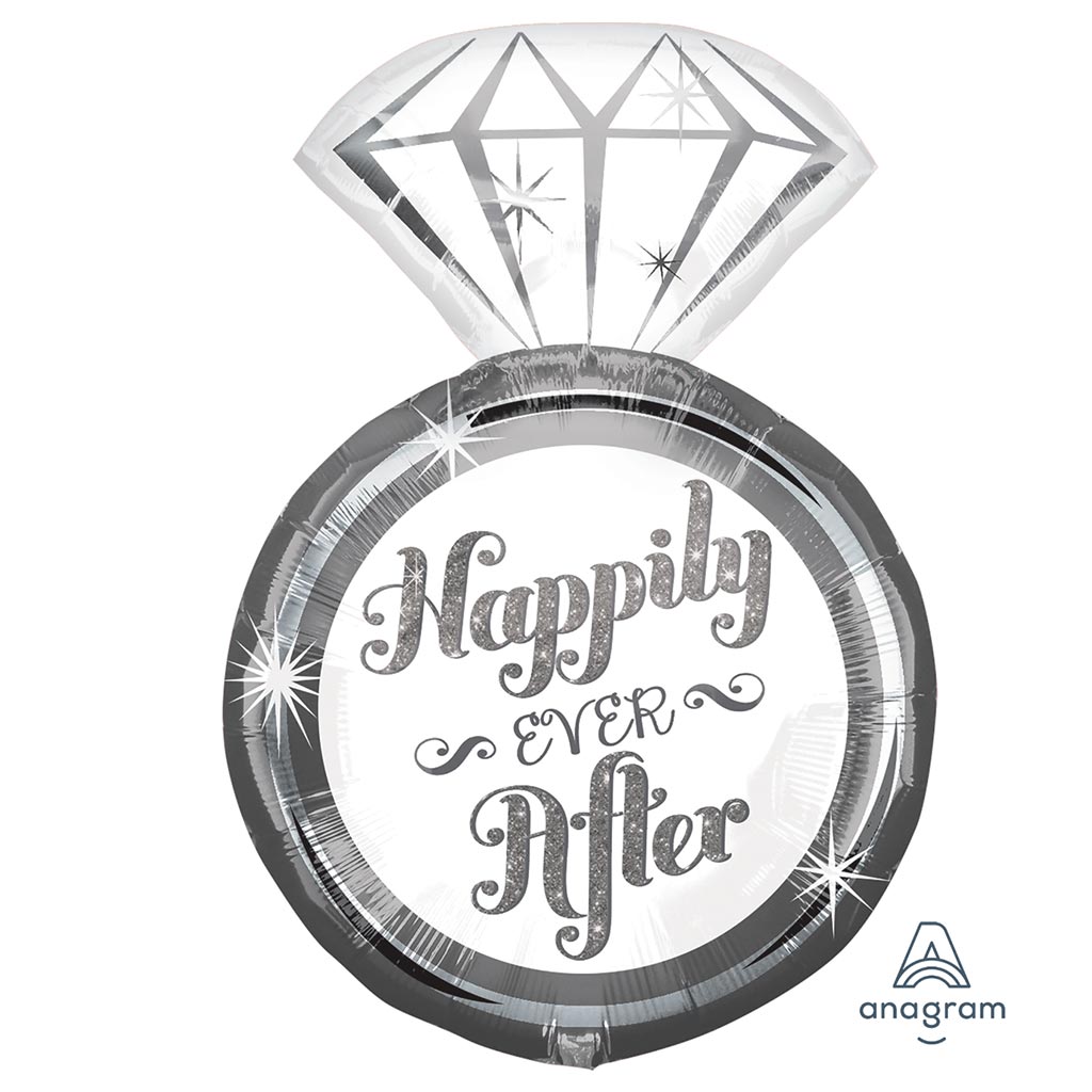 Wedding Ring Happily Ever After Proposal Foil Balloon 26inch