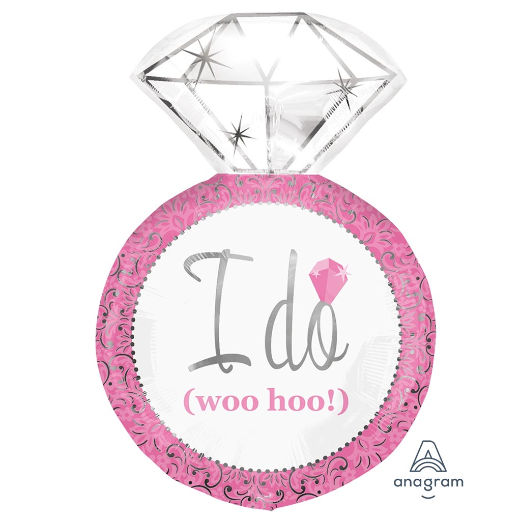 Proposal Wedding Pink Ring I Do Foil Balloon 27inch
