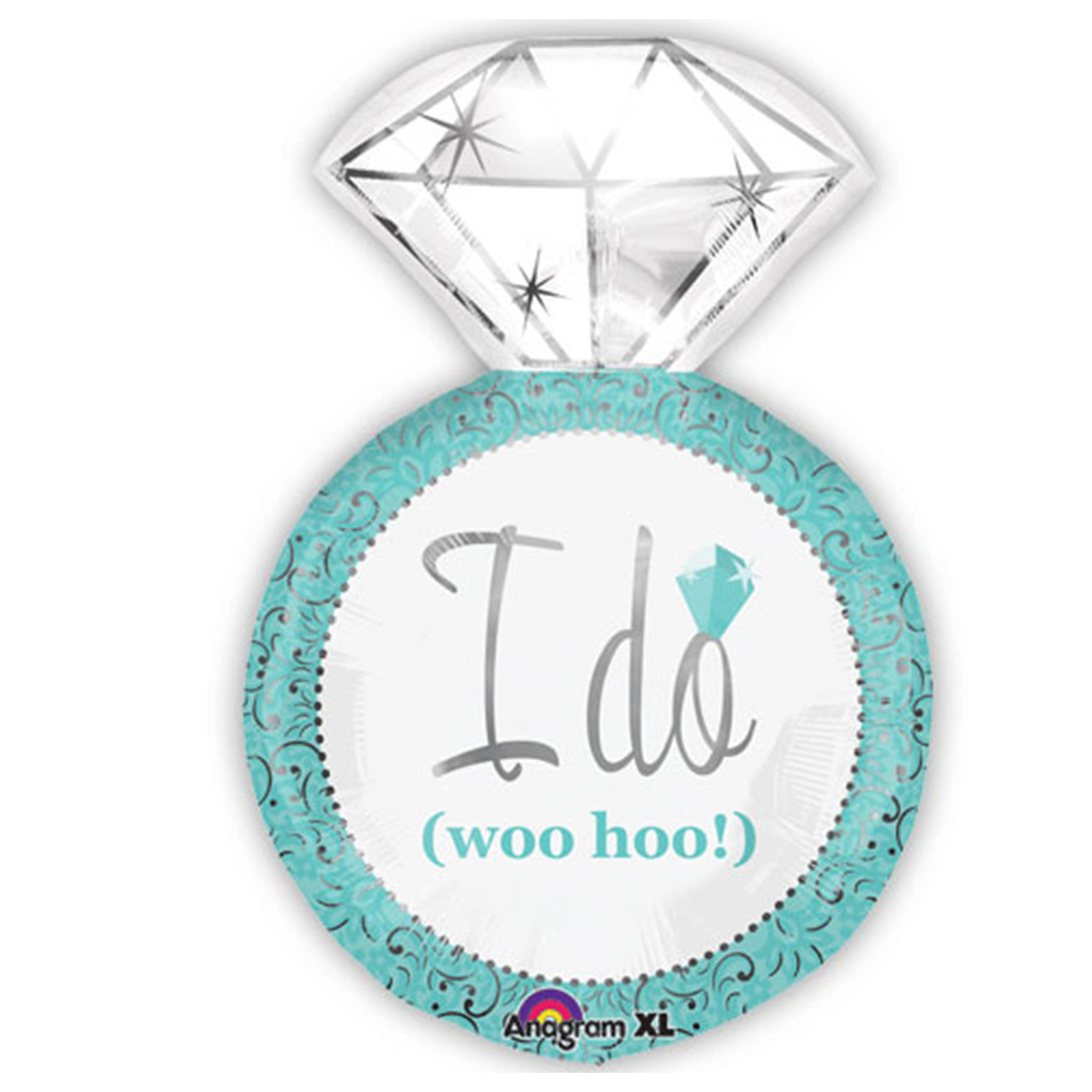 Proposal Wedding Teal Ring I Do Foil Balloon 27inch