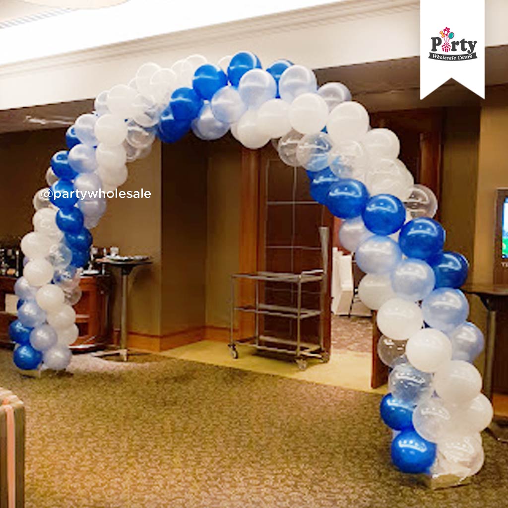 Blue ombre balloon arch for 100 day celebration