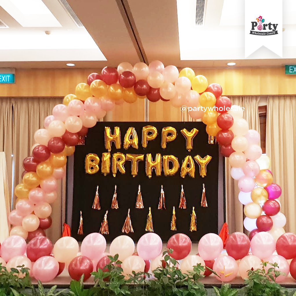 Classy rose gold balloon arch