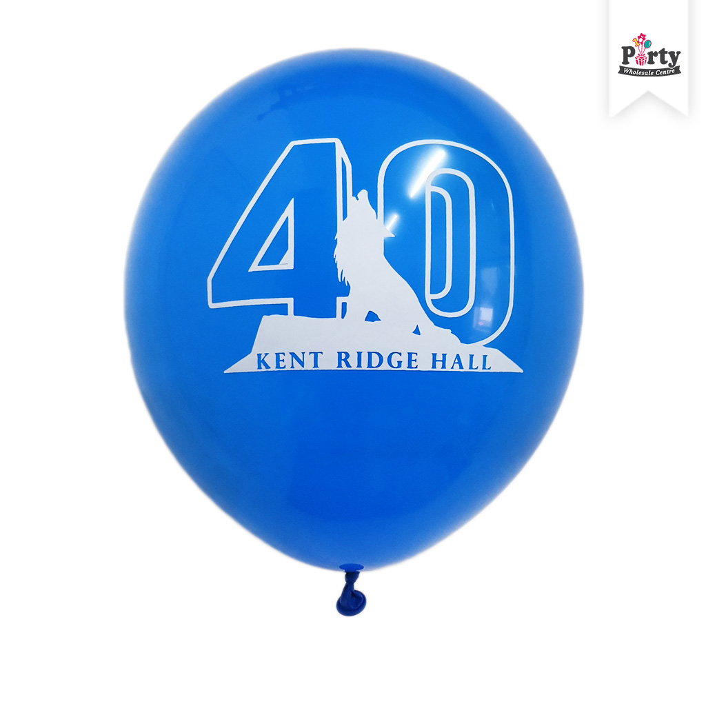 Corporate logo printed on a latex balloon, Party Wholesale Singapore