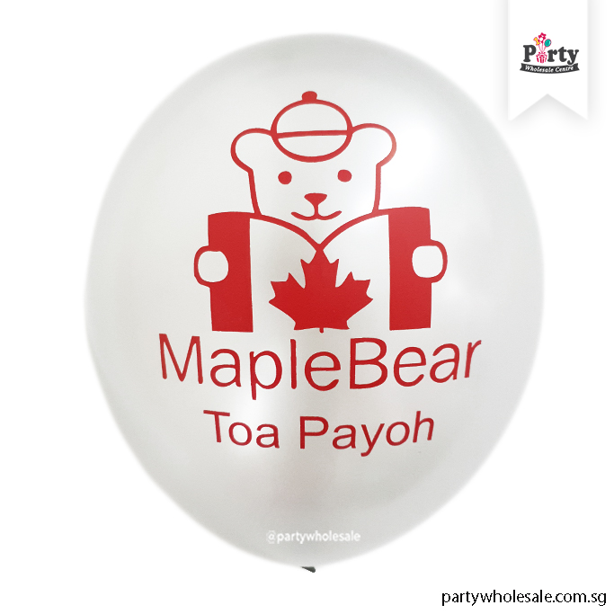 Corporate logo printed on a latex balloon, Party Wholesale Singapore