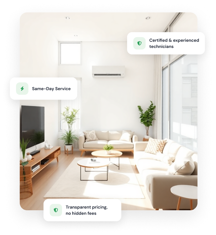 Modern living room with air-conditioning