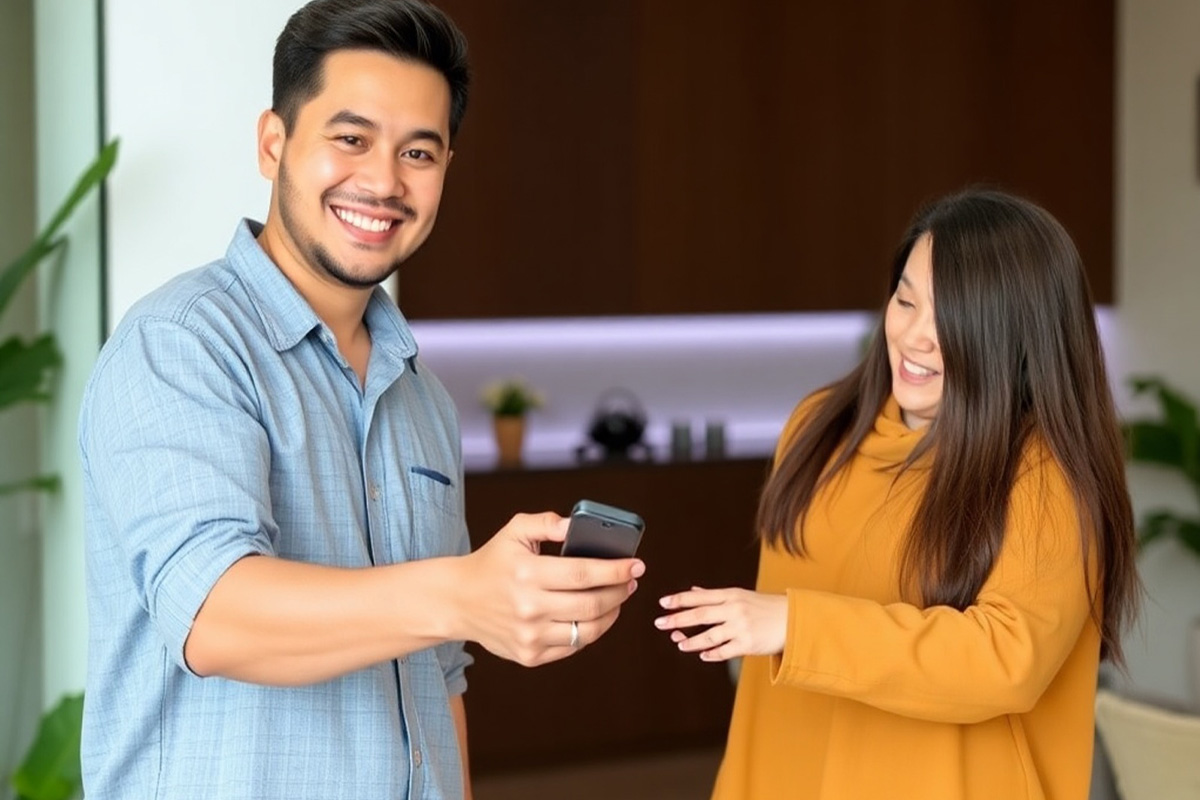 Happy customers with air conditioning at home