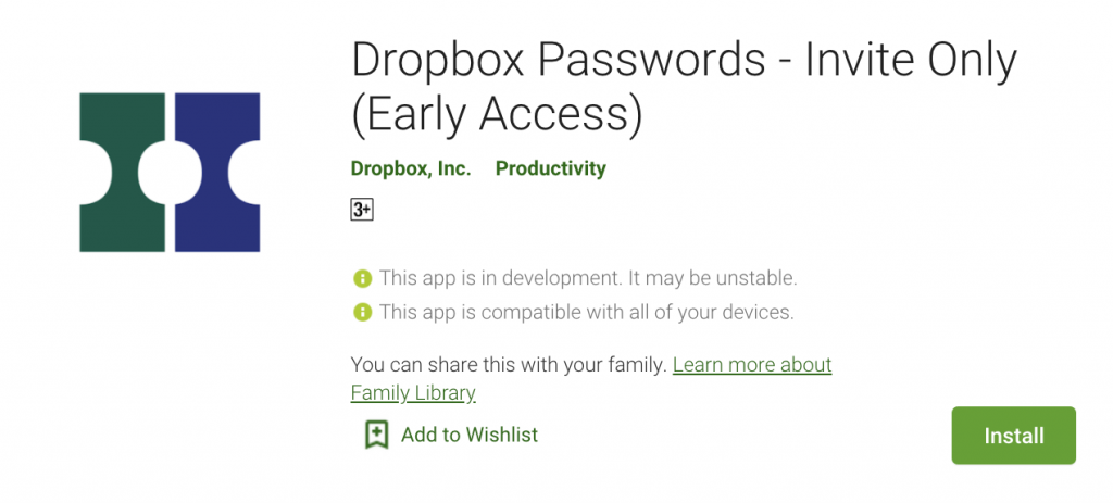 dropbox password