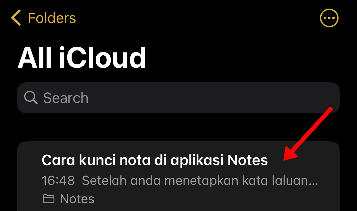 kunci Notes iPhone