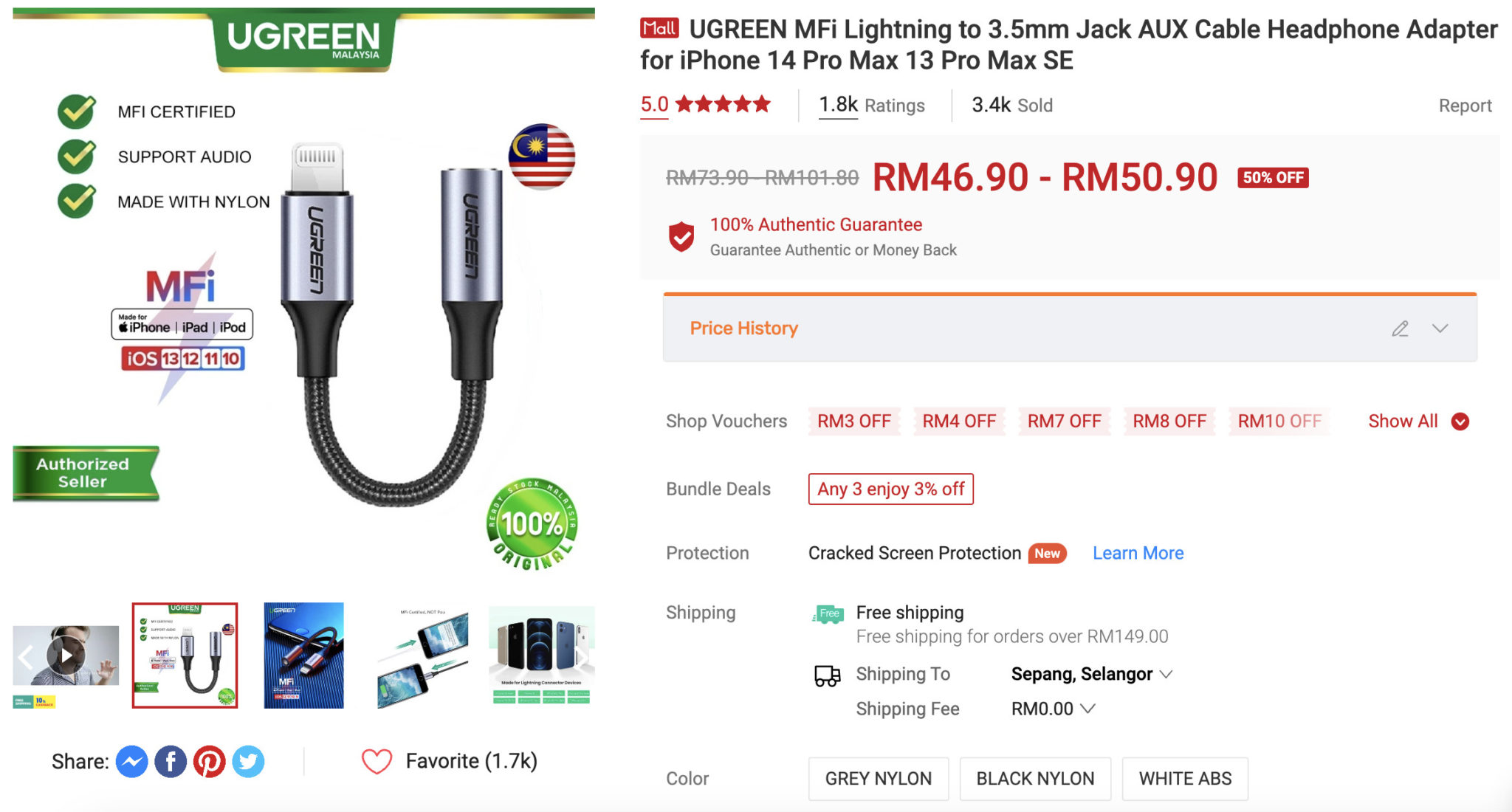 adapter lightning 3.5mm murah