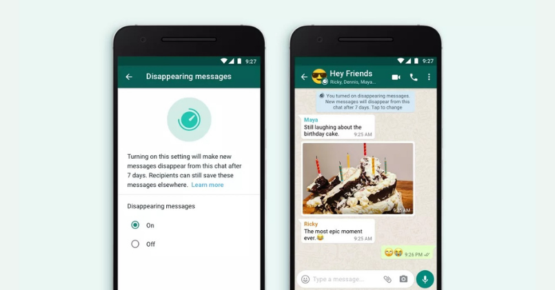 WhatsApp disappearing messages