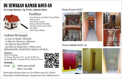 Rumah Kost Sungai Bambu Jakarta Utara