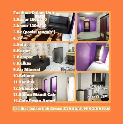 Sewa apartemen bebas. Mingguan. Transit. Perjam.harian moderland Cikokol tangerang