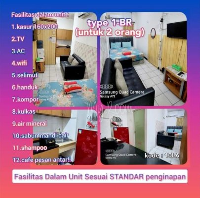 Sewa apartemen bebas. Mingguan. Transit. Perjam.harian moderland Cikokol tangerang