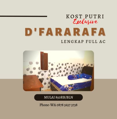 D'FARARAFA KOST EXECUTIVE FULL AC KARYAWATI SIDOARJO