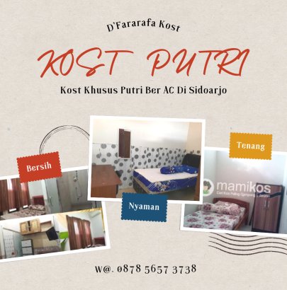 D'FARARAFA KOST EXECUTIVE FULL AC KARYAWATI SIDOARJO