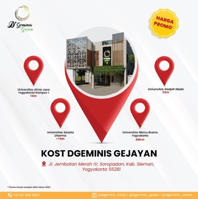 Kost Putri Exclusive D'Geminis Green Gejayan