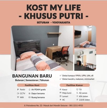 Kost Eksklusif Putri Jogja Seturan 'Mylife'