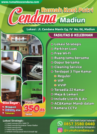 kost putri cendana Madiun murah dan strategis