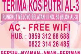 Kos Putri AC-Free Wifi-TV Cable