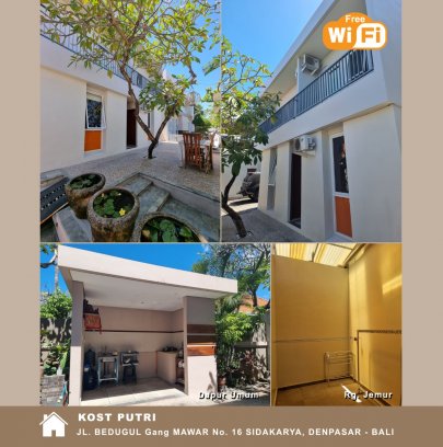 Kost Putri jalan Bedugul no.16 Gg. Mawar Sidakarya, Denpasar - Bali