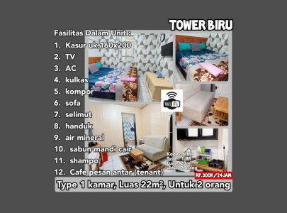 sewa apartemen modernland tangerang transit 1BR dimulai harga 120k (weekdays)