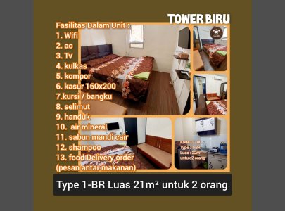 sewa apartemen modernland tangerang transit 1BR dimulai harga 120k (weekdays)