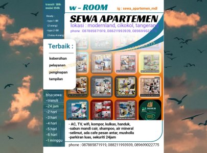 sewa apartemen modernland tangerang transit 1BR dimulai harga 120k (weekdays)