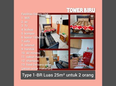 sewa apartemen modernland tangerang transit 1BR dimulai harga 120k (weekdays)