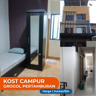 Kost Campur Mahasiswa Trisakti, Untar, Ukrida, Binus Kemanggisan & Karyawan