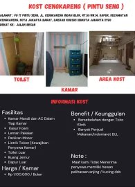 kamar kost fd 17 pintu seng , cengkareng indah, jakarta barat