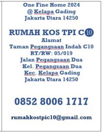 Rumah Kos TPI C10 @ Kelapa Gading Jakarta Utara 14250