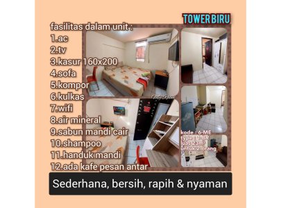 sewa apartemen modern land tangerang harian type 1BR ber-2 atau type 2BR ber-4