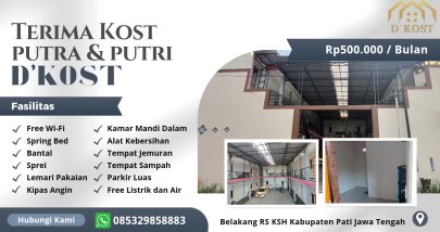 Disewakan Kost Bulanan Belakang RS KSH Pati 