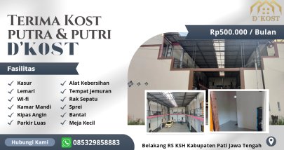 Disewakan Kost Bulanan Belakang RS KSH Pati 