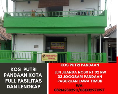 Menerima kost ( kos ) putri di pusat kota Pandaan full fasilitas